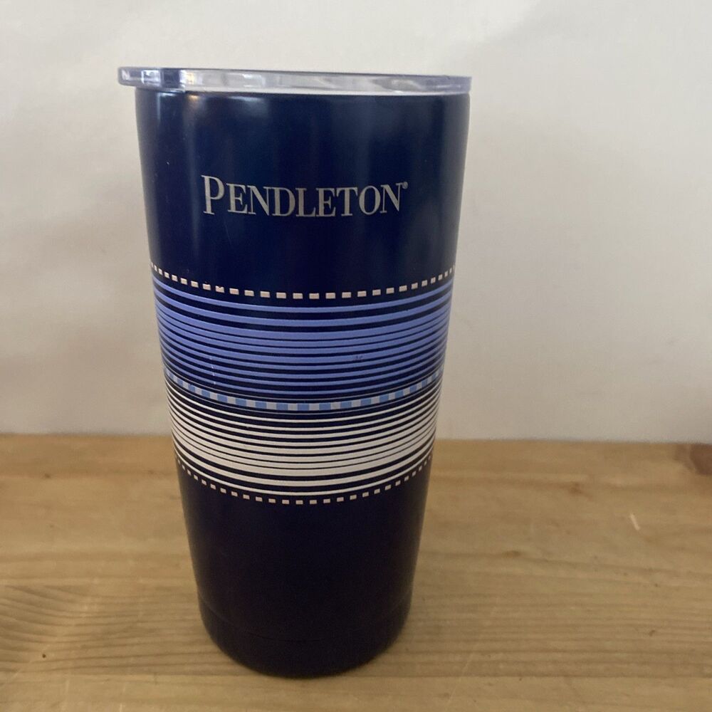 Pendleton Tumbler Blue Striped Double Wall Vacuum Insulated Stainless Steel 20oz